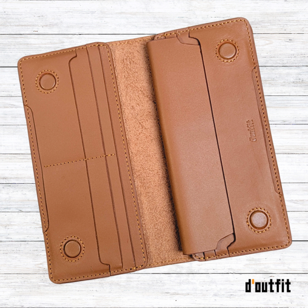 Double Chamber Long Wallet – Tan Brown