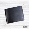 Bifold Coin Pocket Wallet - Black Genuine Leather - Image 2