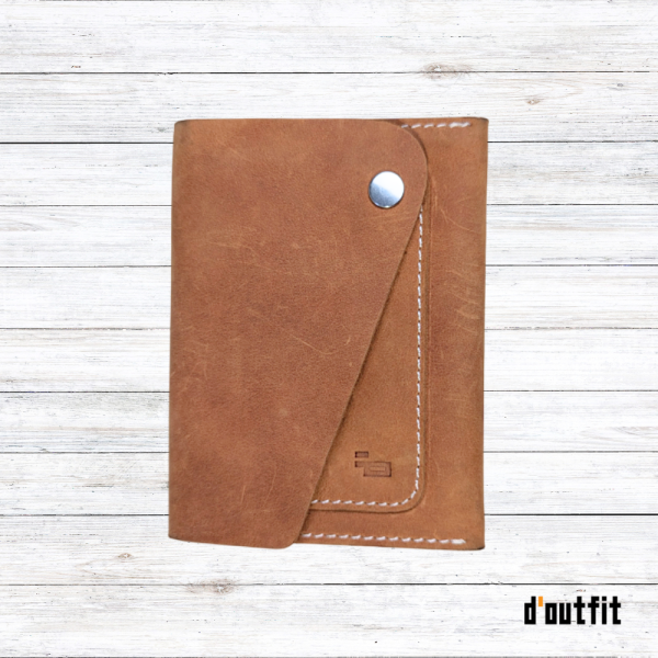 Front Pocket Wallet - Tan Brown Genuine Leather