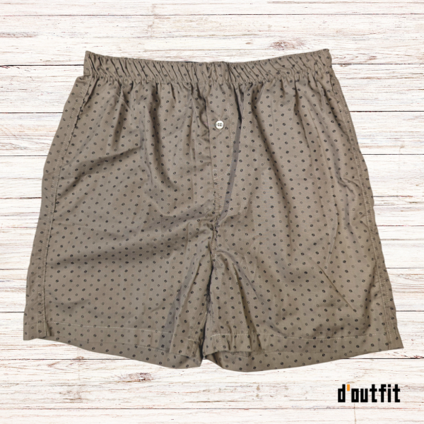 Men's Woven Boxer Shorts - Brown Print